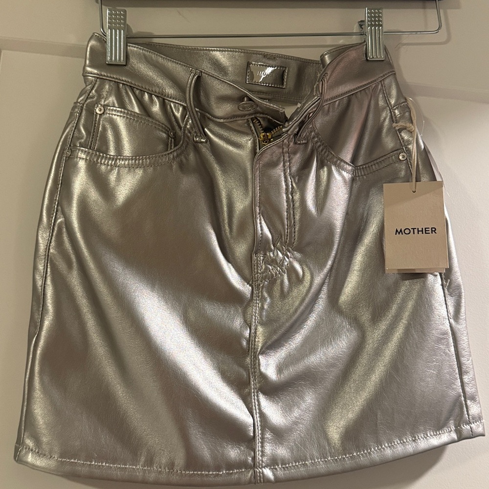 MOTHER Shimmering Silver Waistband